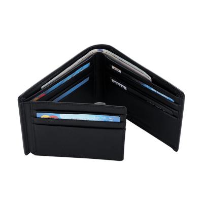 China RFID RFID Blocking Triple Bifold Leather Men's Wallet ID Card Holder Wallet For Men for sale