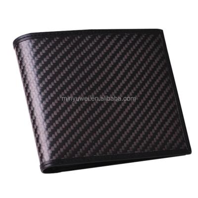 China Best fashion rfid carbon fiber style rfid leather wallet for men 3K carbon fiber wallet with id window for sale