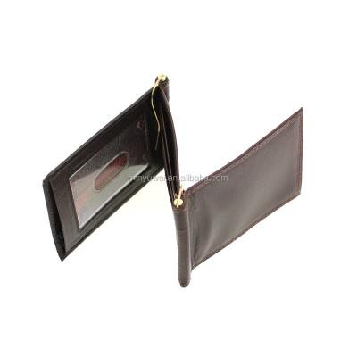 China Men's Money Clip Money Clip Wallet Z-Fold Credit Card Double Leather Clip Wallet For Bill Separation for sale