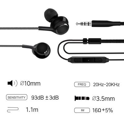 China High Quality In-Ear Factory Price 3.5mm 1.1m Port With Cheaper Price Cable Earphone for sale