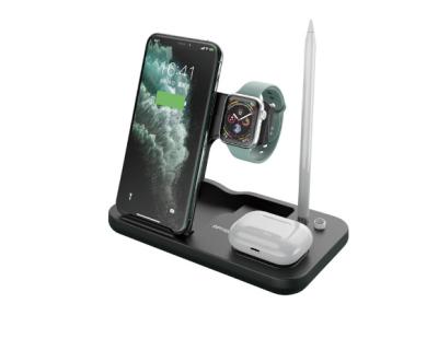 China Mobile Phone 4 in 1 Wireless Charger Dock Wireless Charging Station for Mobile Phone for iwatch/Apple Pencil/Wireless Charger Foldable Air Lamp for sale