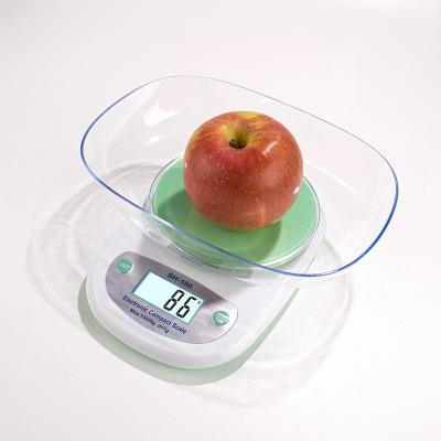 China With Scale Tray 5 Kg Digital Weighing Scale Small Size Portable Electronic Digital Bowl Kitchen Scale for sale