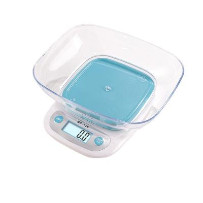 China With Scale Tray Factory Direct Sale Digital Kitchen Scale With Bowl 5kg Food Weighing Scale LCD Display for sale