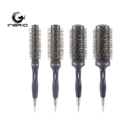 China Wholesale Salon Round Nano Ionic Thermal Ceramic Round Hairdressing Brushes Hair Styling Brushes for sale