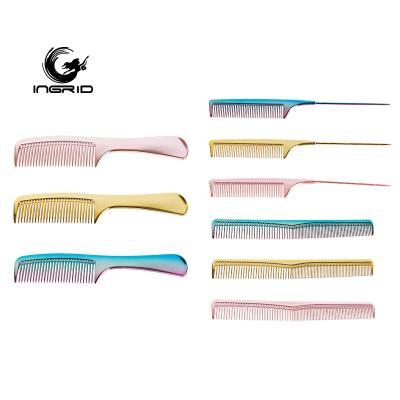 China Plating Comb Hair 2021 New Rat Tail Combs Salon Carbon Comb Hair Cutting Tool Styling Comb for sale