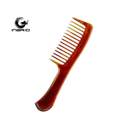 China Hot Sale Salon Detangling Curly Hair Plastic Straight Wide Tooth Comb Large Salon Comb for sale