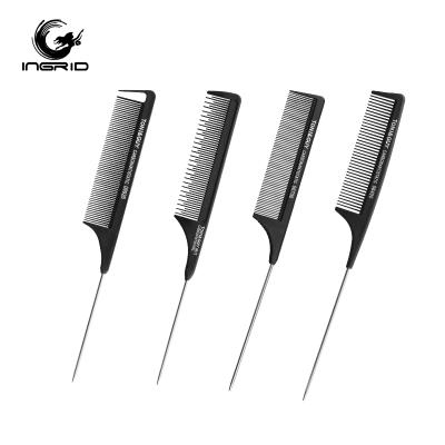 China Non-slip Handle Carbon Comb Rat Tail Comb Hair Styling Salon Cutting Personalized Hair Comb for sale