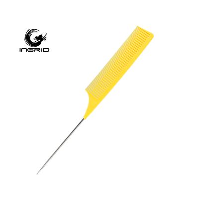 China Custom Wholesale Anti-Static Private Label Plastic Metal Logo Led Rat Tail Combs For Departure for sale