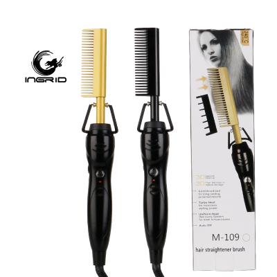 China Wholesale Adjustable Electric Hair Straightener Temperature Titanium Hot Hair Straightener Comb For Women for sale