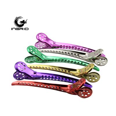 China Best Alligator Hair Clips Home Wholesale Salon Steel Metal Steel Hair Clips Curved Hair Clips for sale