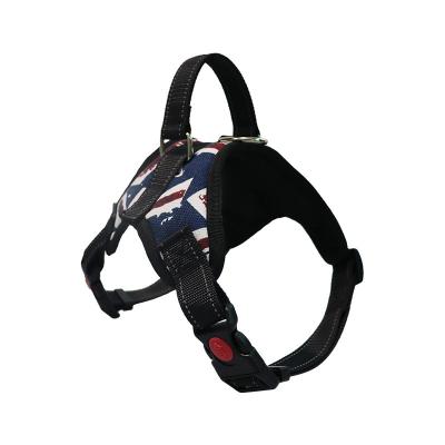 China Custom Design High Quality Easy Walk American Flag Vest Lift Customized Wholesale Viable Adjustable No Soft Pull Dog Harness for sale