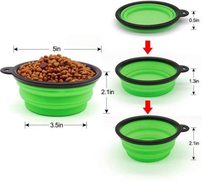 China Expandable Silicone Pet Cup Plate Collapsible Feeder Eco - Friendly Sustainable for sale