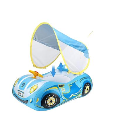 China Sunshade Baby Pool Float with Sun Protection Canopy Swimming Pool Float Swimming Ring with Safety Seat for Kid -36 Months Toddlers for sale