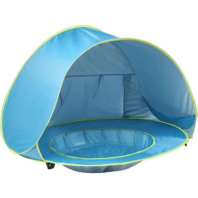 China Portable Baby Beach Tent Pop Up Portable Shade Pool UV Protection Sun Shelter for Infant Toddler Beach Tent with Pool for sale