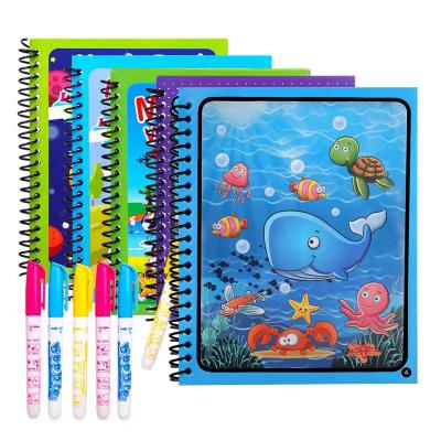 China Reusable ECO Reusable  Water Coloring Painting Books Kids Water Drawing Book Magic Water Book With Pen for sale