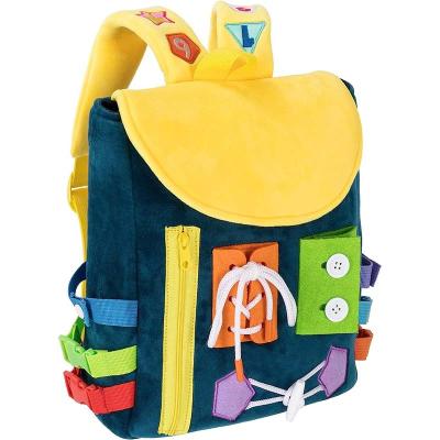 China Earlier Education Toddler Backpack with Buckles and Learning Activity Toys Children's Travel Toy Busy Board Backpack for sale