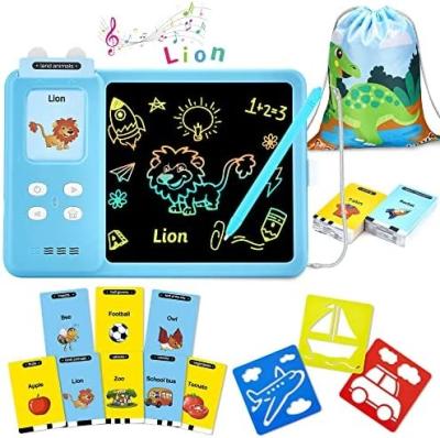 China Kids Coloring Toy/Talking Flash Cards LCD Writing Tablet with 112 Talking Flash Cards Toddler Talking Flashcards with LCD Writing Board 2-in-1 Educational Gift for sale