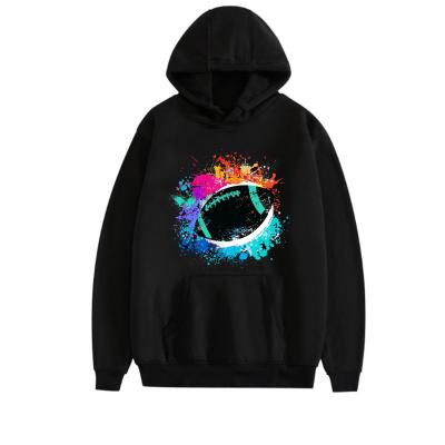 China Wholesale Adult Unisex Football Pattern Pullover 80% Polyester Ink Splatter Polyester Hoodie Sweatshirt Hooded Tops for sale