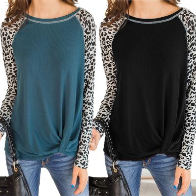 China 2021 Style Manufacturer Winter Casual Leopard QUICK DRY Warm Shirts Long Sleeve T Shirt Tops For Woman for sale