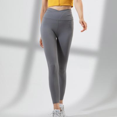 China New Arrival Breathable Womens Cross Waist With Sports Gym Workout Pants Yoga Leggings Suite for sale