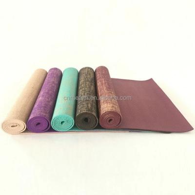 China Custom Eco-Friendly Natural Rubber Yoga Linen Cotton Linen Organic Hemp Yoga Mat For Sale for sale