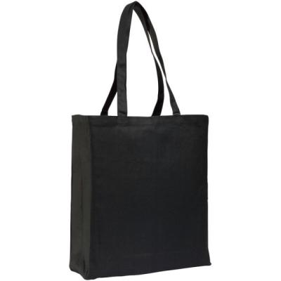 China Personalized Plain Black Canvas Grocery Bag Recycled Sailcloth Bags for sale