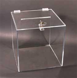 China Fashion Custom Clear Acrylic Display Box With Lid , Silk Screen Printing for sale