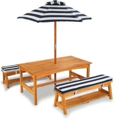 China Mid Century Outdoor Garden Furniture Commercial Outdoor Table Set Kid's Wooden Picnic Table And Bench for sale