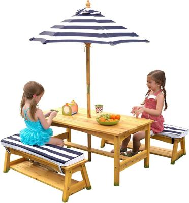 China Mid Century Outdoor Garden Furniture Commercial Outdoor Table Set Kid's Wooden Picnic Table And Bench for sale