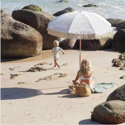 China Modern Large Outdoor Beach Parasol Sun Umbrella Can Print Logo Swimming Pool Yard Shade Diameter 1.8 Large Round Umbrella for sale