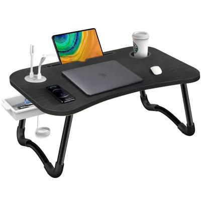 China Foldable Notebook Stand Laptop Reading Stand with Foldable Legs and Cup Slot Laptop Stand for Bed, Portable Bed Tray Table for sale