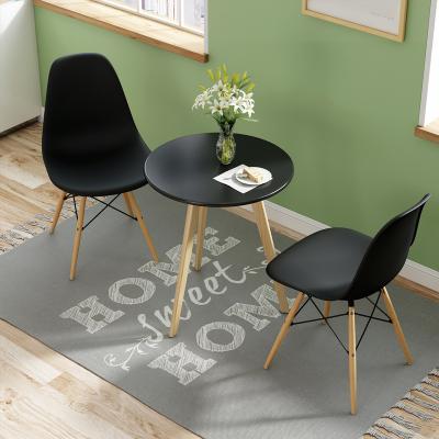 China PP Plastic Wooden Leg Beech Chair Cooling Modern Furniture Dining Restaurant Office High Quality Chair for sale