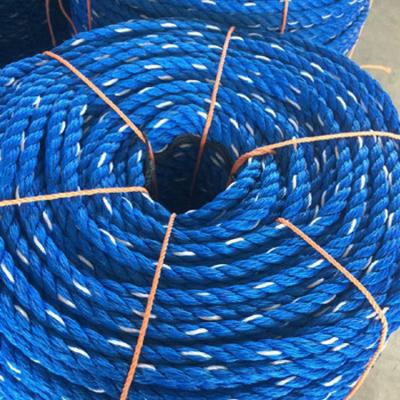 China Durable High Quanlity 16mm PE Rope Blue 660m Navy Rope 3stranded twisted pe rope for fishing for sale