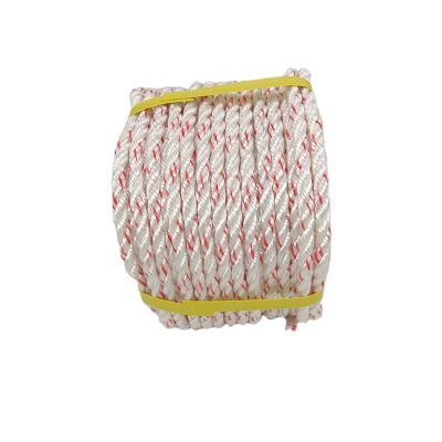 China Factory price durable 3 strands twisted polypropylene and polyester mixed combination rope for marine fishing drop rope for sale