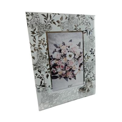 China China Unique photo frames customized Metal butterfly Mirror Glass Photo Frame for sale