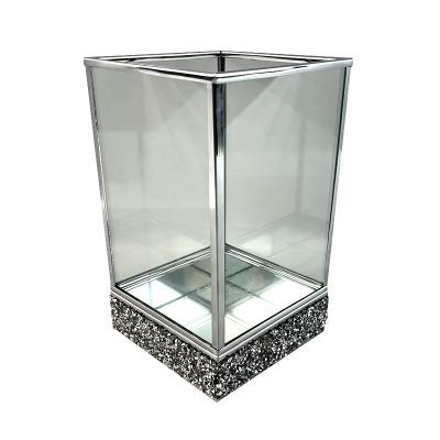 China Europe Storage Box Decoration, Silvery Decorative Glass metal Box with diamond for sale