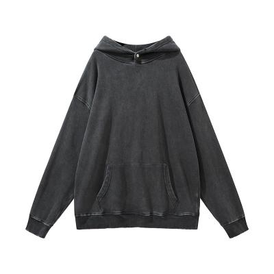 China Simple Wholesale Anti-Wrinkle Retro Autumn Cotton Vintage Washed Sweatshirt Hoodie American Street 100% Hoodies for sale