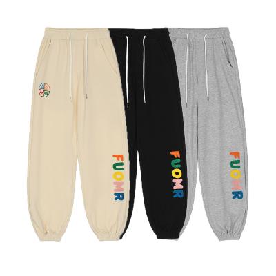 China Custom Cotton Streetwear Breathable French Drawstring Terry Chenille Logo Embroidery Men Thick Sweatpants for sale