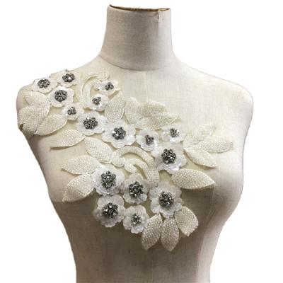 China Flatback kairui embroidered 3d lace flower lace corset patch for jewelry design for sale