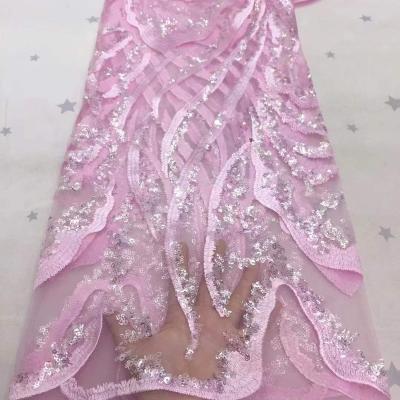 China Flame Retardant French Lace Wedding Dress Fabric Wedding Embroidery Lace Fabric for sale