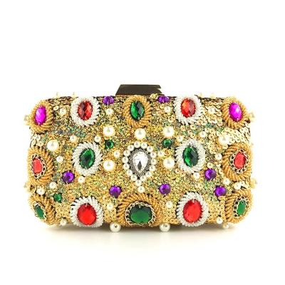 China Banquet Casual Handbags Ladies Clutches Luxury Beaded Evening Clutch Bag for sale