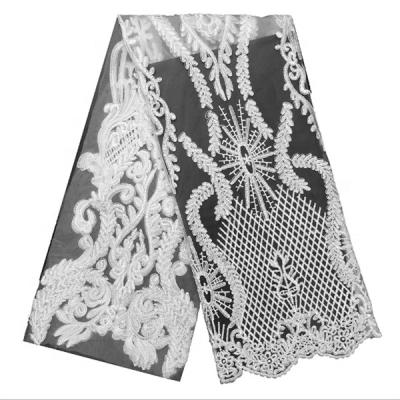 China Sustainable European Embroidered Dress Fabric Wedding Sustainable Lace Fabric for sale