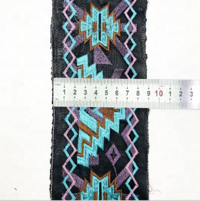 China Viable color figure embroidery ribbon embroidery geometric trimming for sale