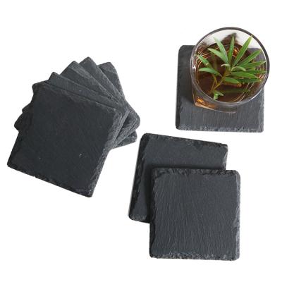 China Sustainable Eco - Friendly Natural BSCI Passed Natural Black Stone Coaster Slate for sale