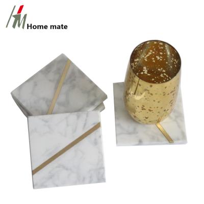 China Viable Custom Reusable Promotional Sublimation Square Marble Beer Coasters for sale