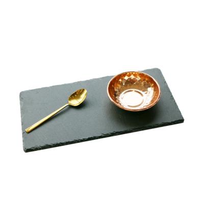 China Pre-Assembled Sustainable 1 Pcs 25x15cm Slate Cheese Stone Cutting Board High Quality for sale