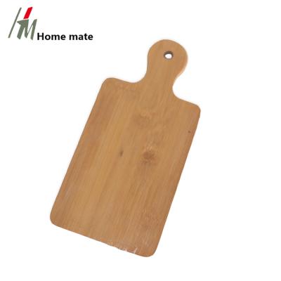 China Sustainable Food Grade 21x10cm Natural Bamboo Paddle Dish With Handle for sale