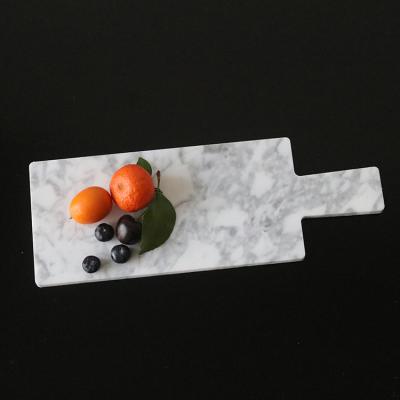 China Home.Restaurant.Bar.Hotel.Wedding New Product Natural White Carrara Marble Sevring Tray With Handle for sale