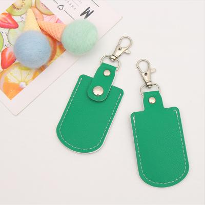 China Promotion Gift Wholesale PU Heat Transfer Mute Key Chain Entry Card Holder Sublimation Card Cover Waterproof Leather Holder for sale