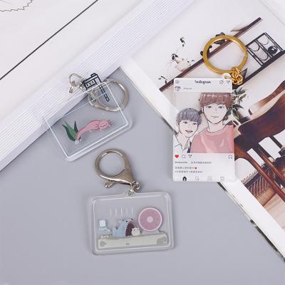 China Custom White Mini Acrylic Keychain Cute Design Factory Wholesale Promotion Gift Key Chain for sale